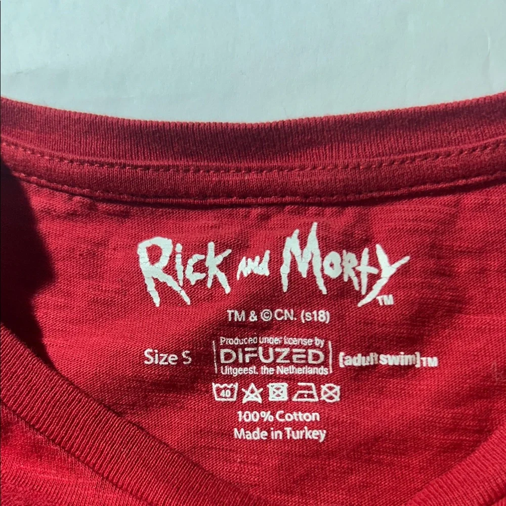 Rick and Morty - Rick’s Saucy Sauces, INC. Red Graphic Tee - Picture 2 of 3
